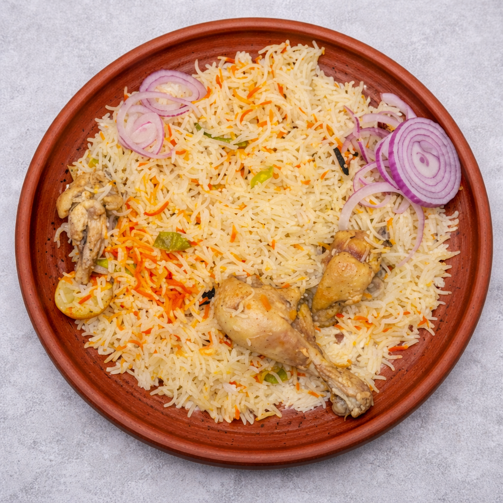 Muradabadi dum chicken biryani